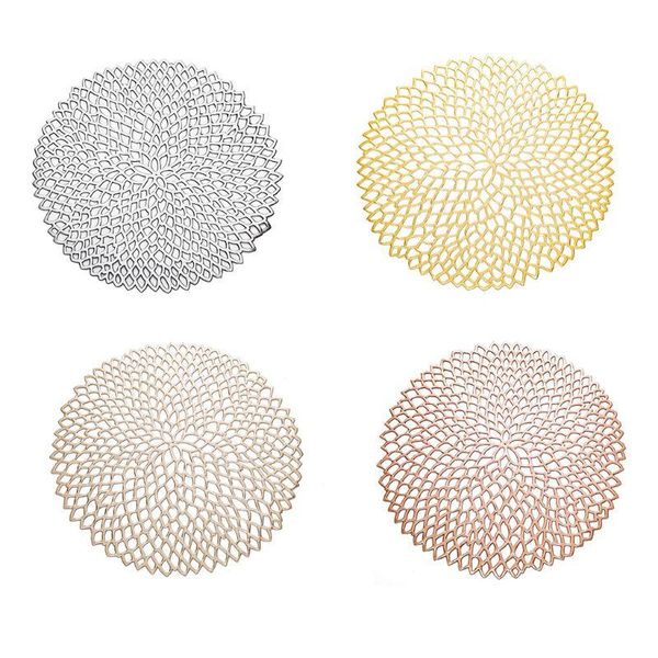 mats & pads 38cm round shape dining tableware pad hollow out flower insulation decorative metallic placemat pvc bowl
mats & pads 38cm round shape dining tableware pad hollow out flower insulation decorative metallic placemat pvc bowl