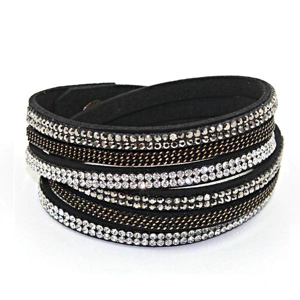 charm bracelets 1 pc/lot 2021 arrival jewelry crystal rhinestone 2 wrap leather bracelet&bangle chain bracelet for party gift, Golden;silver
charm bracelets 1 pc/lot 2021 arrival jewelry crystal rhinestone 2 wrap leather bracelet&bangle chain bracelet for party gift, Golden;silver
