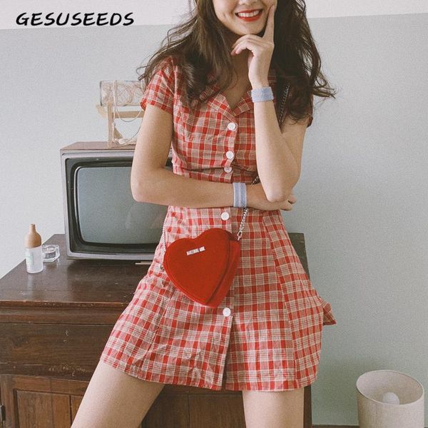 casual dresses retro kawaii mini dress red plaid women elegant korean style beach short sleeve ladies vestidos, Black;gray
casual dresses retro kawaii mini dress red plaid women elegant korean style beach short sleeve ladies vestidos, Black;gray