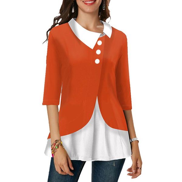 patchwork blouse shirt female tunic turn down collar three quarter cotton womens and blouses button irregular shirts blusas women's &, White
patchwork blouse shirt female tunic turn down collar three quarter cotton womens and blouses button irregular shirts blusas women's &, White