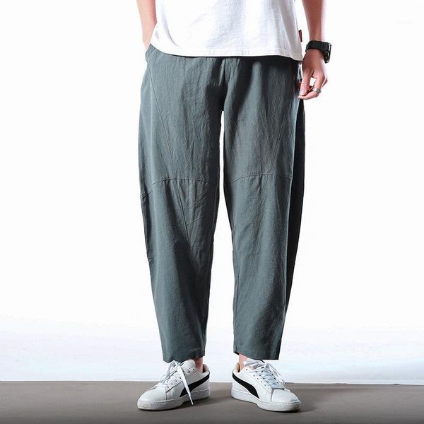 men's pants spring and summer cotton linen casual large size loose nine points chinese style japanese, Black 
men's pants spring and summer cotton linen casual large size loose nine points chinese style japanese, Black