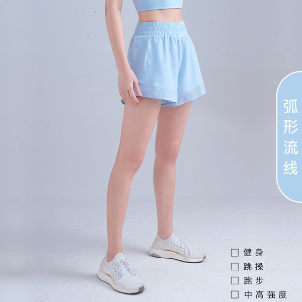 luxury women's tracksuits yoga cloth 2021 sports shorts loose women's summer bacteria anti light pocket fake two piec of running f, Gray