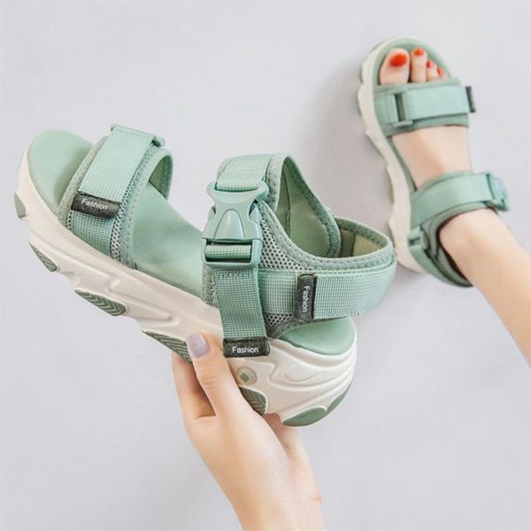 women sandals comfortable mesh personalized buckle round head 5 cm high increase casual, Black
women sandals comfortable mesh personalized buckle round head 5 cm high increase casual, Black