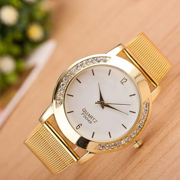 wristwatches women watch luxury crystal fashion golden stainless steel analog quartz wrist bracelet @5, Slivery;brown
wristwatches women watch luxury crystal fashion golden stainless steel analog quartz wrist bracelet @5, Slivery;brown