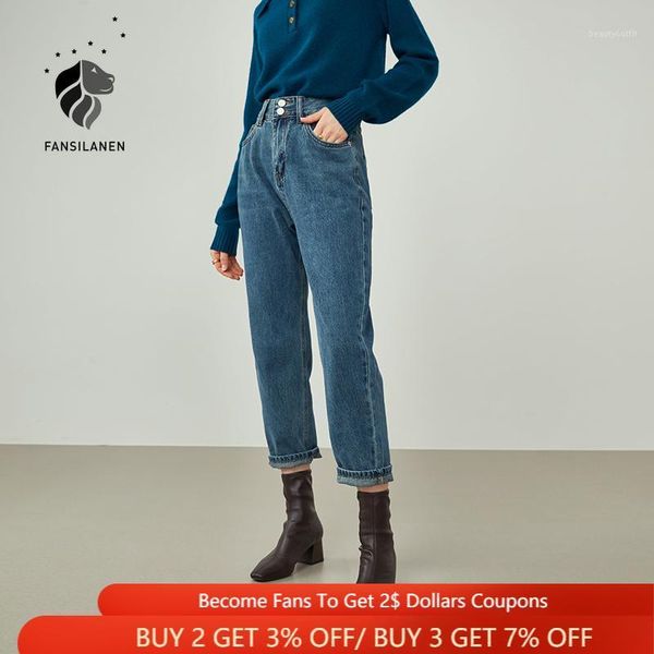 women's jeans fansilanen women denim blue cotton straight-leg high waist double buttons winter loose folded cigarette tube pants
women's jeans fansilanen women denim blue cotton straight-leg high waist double buttons winter loose folded cigarette tube pants