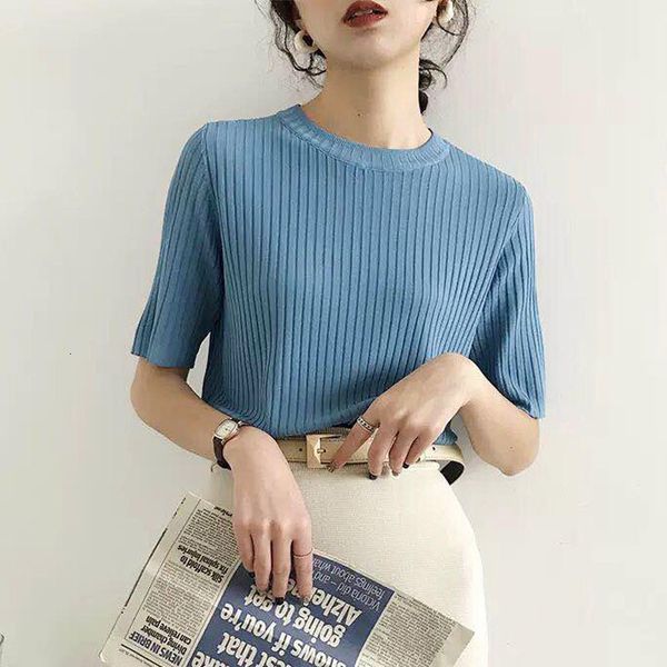 women's t-shirt classic solid o-neck knitted women summer short sleeve knitwear female 2021 new korean fashion pullover tee t, White
women's t-shirt classic solid o-neck knitted women summer short sleeve knitwear female 2021 new korean fashion pullover tee t, White