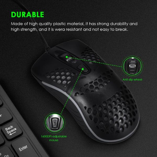 wired gaming mouse rgb gamer mouses with 1600dpi adjustable durable hollow ergonomic design for desklapmice
wired gaming mouse rgb gamer mouses with 1600dpi adjustable durable hollow ergonomic design for desklapmice