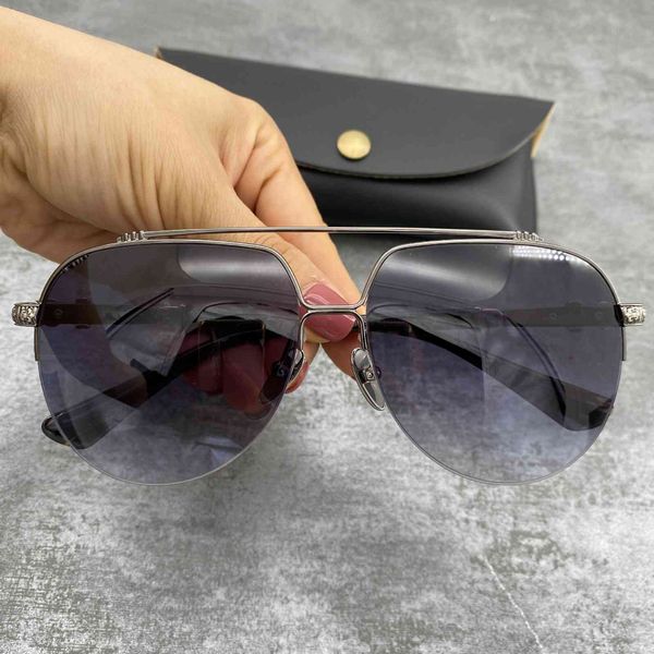 crosin double beam metal half frame toad glasses wide face men's personalized silver sunglasses, White;black
crosin double beam metal half frame toad glasses wide face men's personalized silver sunglasses, White;black
