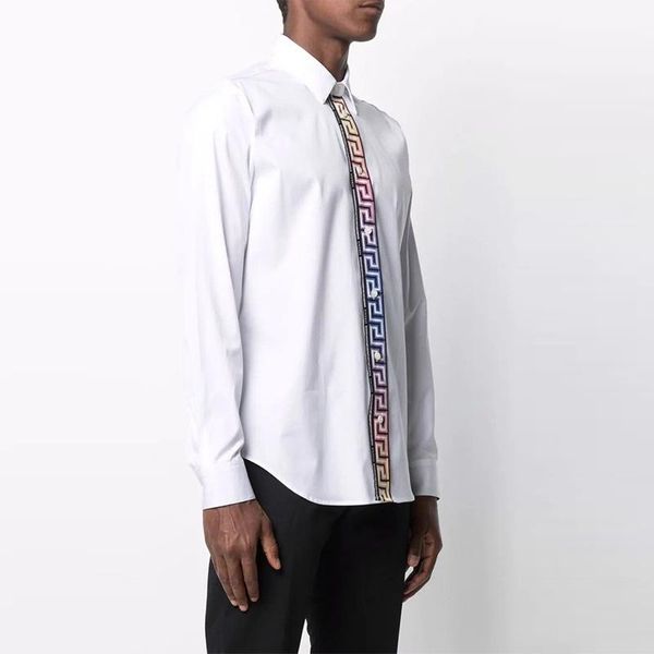 men's casual shirts printed autumn long sleeve slim fit business fashion wedding white men shirt, White;black
men's casual shirts printed autumn long sleeve slim fit business fashion wedding white men shirt, White;black