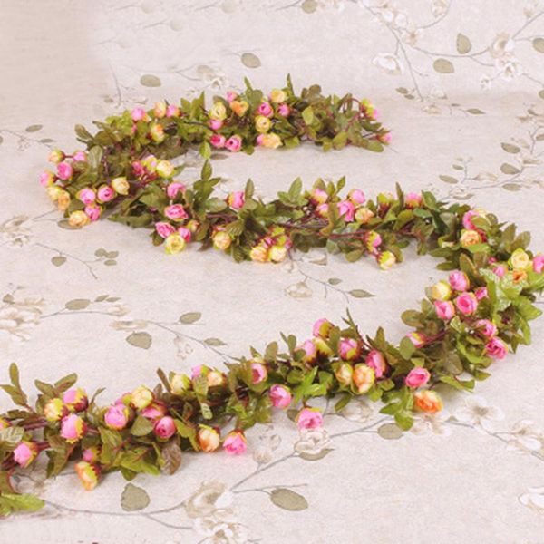 decorative flowers & wreaths 2.2m silk artificial roses rattan string with green leaves for home wedding garden decoration hanging garland w
decorative flowers & wreaths 2.2m silk artificial roses rattan string with green leaves for home wedding garden decoration hanging garland w