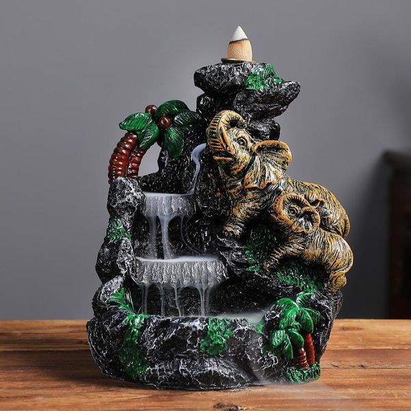 fragrance lamps indoor backflow incense burner resin creative smoke fountain home decor quemador de incienso zen bc50xl