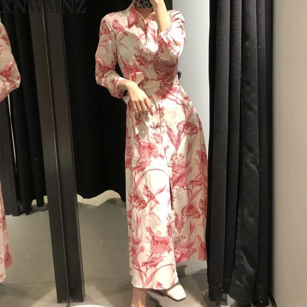 Za Floral Print Single Women Dresses Breasted Button High Waist Lace Up Long Dress Elegant Vestidos Shirt Collar Tie Belt, Black;gray
Za Floral Print Single Women Dresses Breasted Button High Waist Lace Up Long Dress Elegant Vestidos Shirt Collar Tie Belt, Black;gray