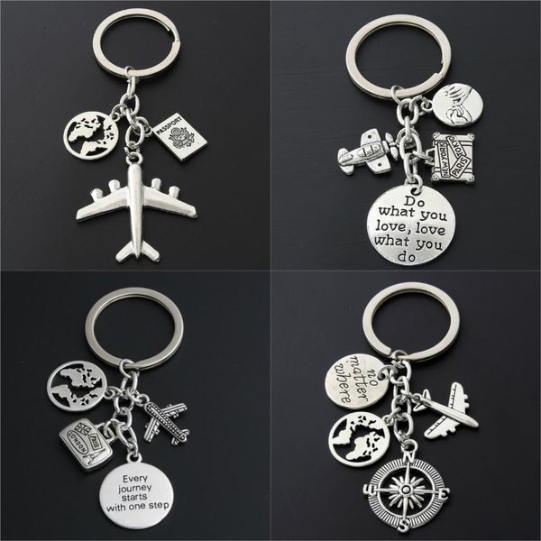 world map charms airplane key chains no matter where pendant key ring for travel jewlery om gift for traveler, Silver
world map charms airplane key chains no matter where pendant key ring for travel jewlery om gift for traveler, Silver