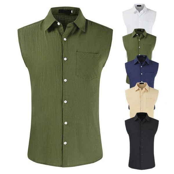 men's casual shirts office shirt sleeveless breathable summer lapel top, White;black
men's casual shirts office shirt sleeveless breathable summer lapel top, White;black