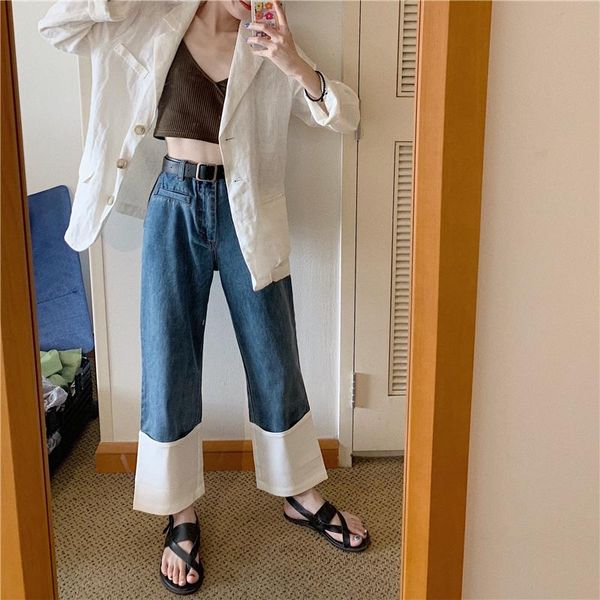 women's jeans blue for women summer boyfriends korean version cozy loose splice high waist slim stylish street
women's jeans blue for women summer boyfriends korean version cozy loose splice high waist slim stylish street