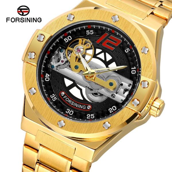 wristwatches forsining luxury gold male mechanical watch automatic tourbillon skeleton self wind calendar moon phase steel strap mans clock, Slivery;brown
wristwatches forsining luxury gold male mechanical watch automatic tourbillon skeleton self wind calendar moon phase steel strap mans clock, Slivery;brown