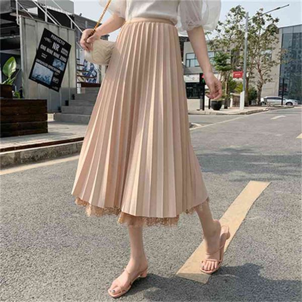 summer spring double sided pleated lace a-line elastic high waist long women ladies female skirts 210513, Black
summer spring double sided pleated lace a-line elastic high waist long women ladies female skirts 210513, Black