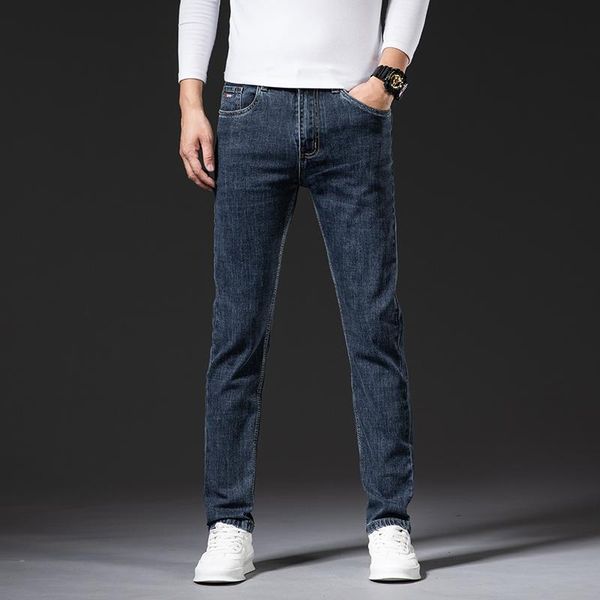 men's jeans autumn winter slim fashion casual small feet stretch man denim trousers large size brand pants, Blue
men's jeans autumn winter slim fashion casual small feet stretch man denim trousers large size brand pants, Blue