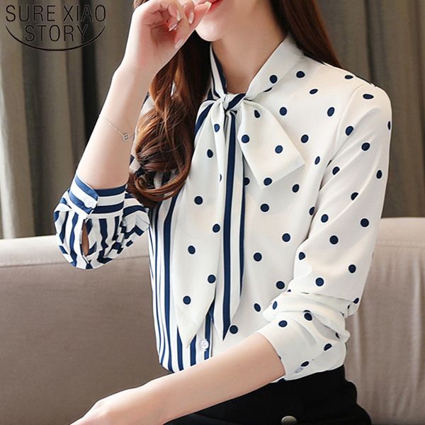 mujer de moda spring bow wave dot striped white long sleeve blouses chiffon women shirts blusas ladies 8477 50 210415
mujer de moda spring bow wave dot striped white long sleeve blouses chiffon women shirts blusas ladies 8477 50 210415