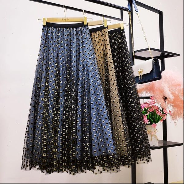 autumn heavy work plaid winter women skirt mid length a line high waist elegant tulle print, Black
autumn heavy work plaid winter women skirt mid length a line high waist elegant tulle print, Black