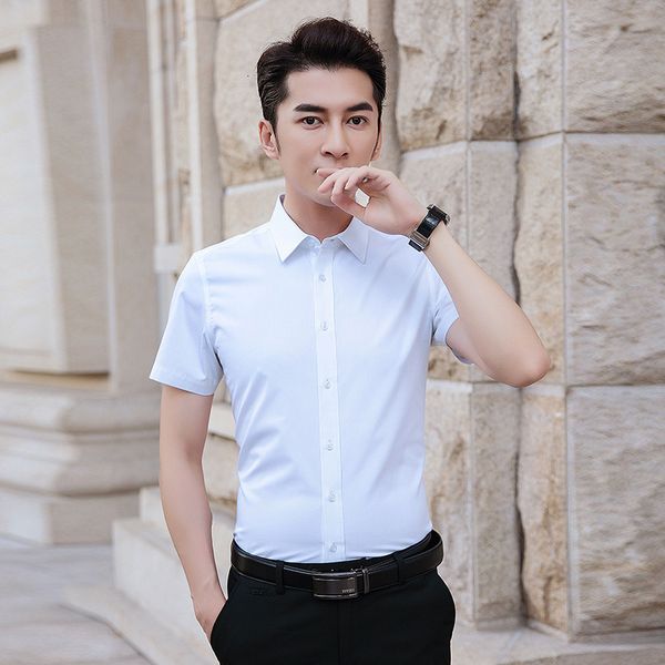 short men's sleeve shirt business casual professional dress solid large 2021 summer new white, White;black
short men's sleeve shirt business casual professional dress solid large 2021 summer new white, White;black