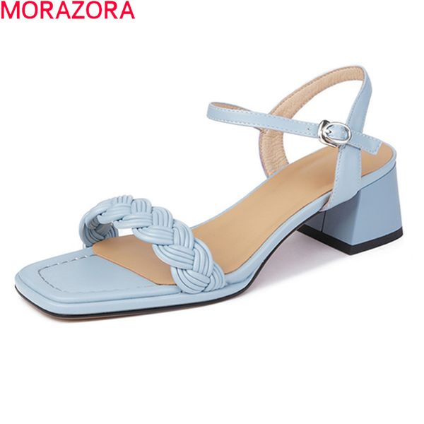 morazora summer genuine leather sandals women thick heels square toe buckle party wedding shoes solid color ladies shoes 210506, Black
morazora summer genuine leather sandals women thick heels square toe buckle party wedding shoes solid color ladies shoes 210506, Black