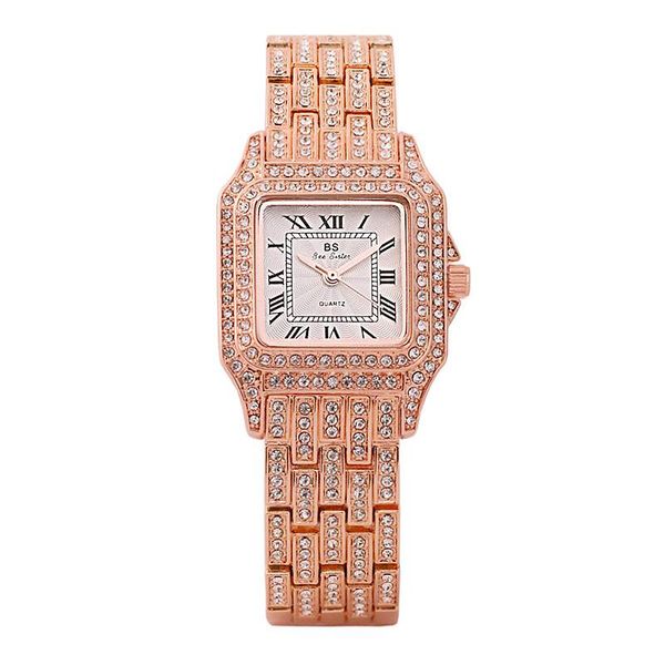 wristwatches women full diamond square gold watch classical roman stainless steel rhineston wristwatch female crystal, Slivery;brown
wristwatches women full diamond square gold watch classical roman stainless steel rhineston wristwatch female crystal, Slivery;brown
