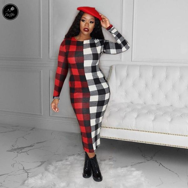 enyu s-3xl chic 2021 autumn/spring lady plaid mid-calf dress full sleeve o-neck pockets slim england style casual dresses, Black;gray
enyu s-3xl chic 2021 autumn/spring lady plaid mid-calf dress full sleeve o-neck pockets slim england style casual dresses, Black;gray