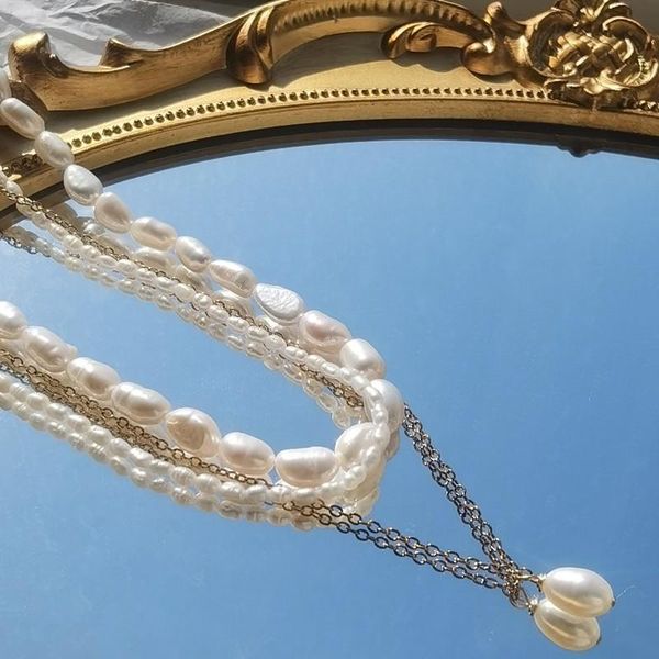 chokers light luxury fashion multi-layer freshwater pearl short clavicle necklace, Golden;silver
chokers light luxury fashion multi-layer freshwater pearl short clavicle necklace, Golden;silver