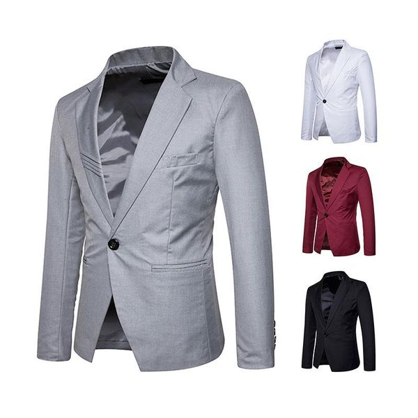 men's suits & blazers fashion party mens blazer jacket slim office casual men solid masculino, White;black
men's suits & blazers fashion party mens blazer jacket slim office casual men solid masculino, White;black
