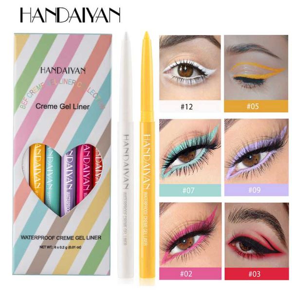 creamy makeup colored eyeliner gel pencil kit 6 colors/box waterproof color white eye liner pen make up cosmetics yellow blue
creamy makeup colored eyeliner gel pencil kit 6 colors/box waterproof color white eye liner pen make up cosmetics yellow blue