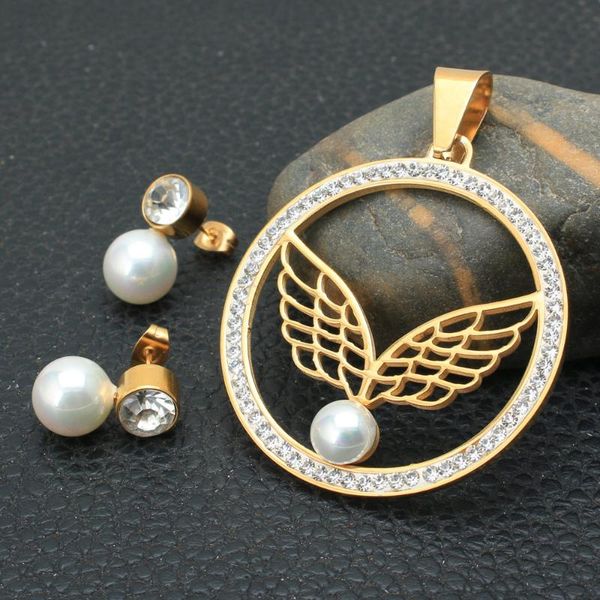 earrings & necklace gold color round fashion stainless steel jewelry pendant sets for women sbjzcqca, Silver
earrings & necklace gold color round fashion stainless steel jewelry pendant sets for women sbjzcqca, Silver