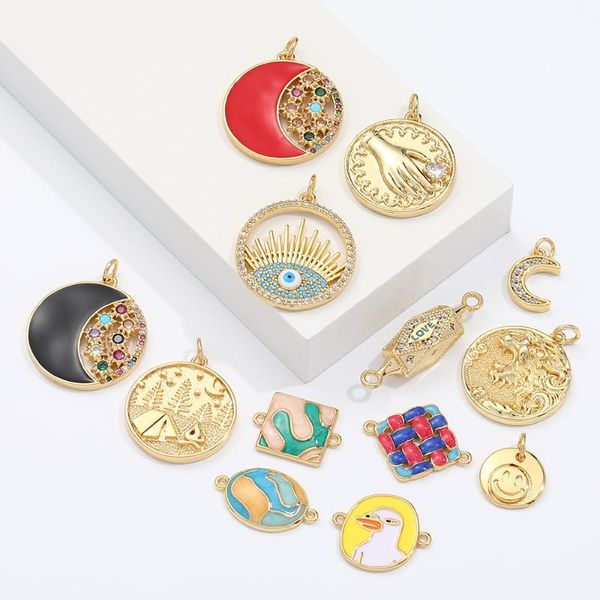 charms evil eye moon pendant diy for necklace bracelet hand jewelry making cute copper inlaid zircon 2021, Bronze;silver
charms evil eye moon pendant diy for necklace bracelet hand jewelry making cute copper inlaid zircon 2021, Bronze;silver