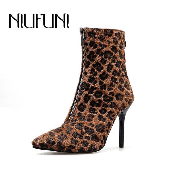boots niufuni 2021 winter women leopard pointed toe high heels front zipper ankle thin heeled botas shoes, Black
boots niufuni 2021 winter women leopard pointed toe high heels front zipper ankle thin heeled botas shoes, Black