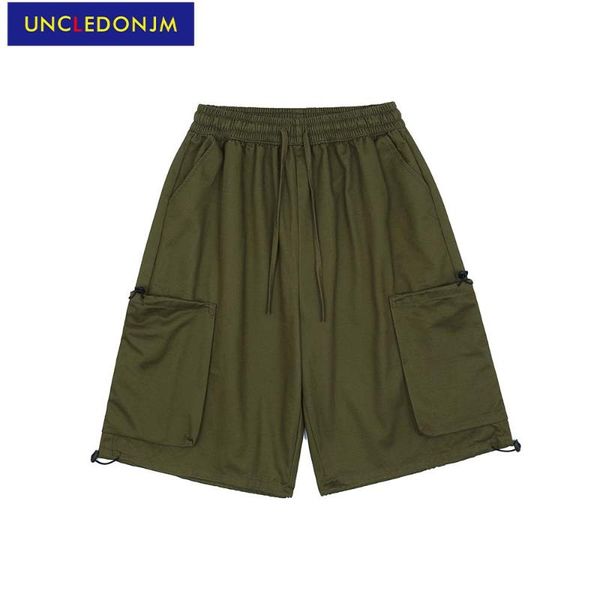 military elastic waist short for men loose knee length mens street wear korean fashion designer shorts u1929 men's, White;black
military elastic waist short for men loose knee length mens street wear korean fashion designer shorts u1929 men's, White;black