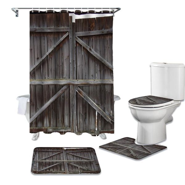 farm door wood grain retro waterproof shower curtains set bathroom curtain and rug sets
farm door wood grain retro waterproof shower curtains set bathroom curtain and rug sets