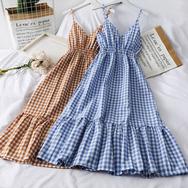 2021 new summer women dress v-neck plaid strap dress sleeveless beach long elegant vintage party dresses vestidos p555, Black;gray
2021 new summer women dress v-neck plaid strap dress sleeveless beach long elegant vintage party dresses vestidos p555, Black;gray
