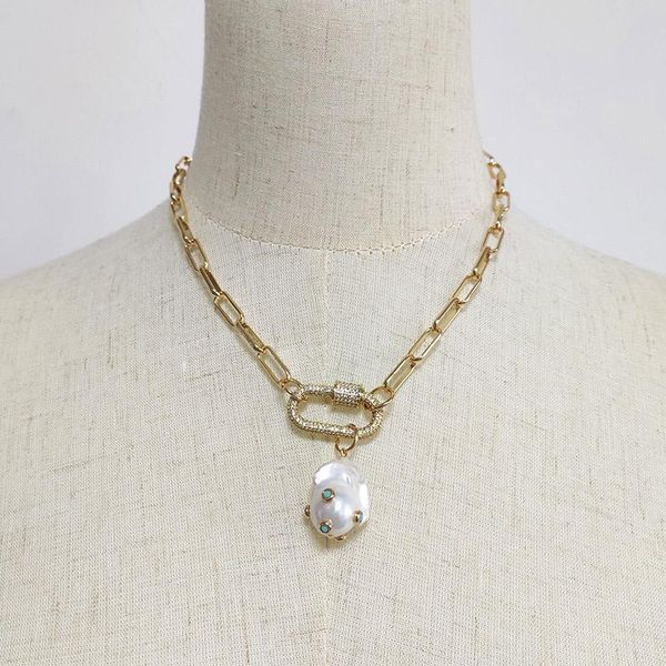 pendant necklaces 2021 trendy punk copper electroplated gold-color chain necklace luxury baroque pearl accessories for women gifts, Silver
pendant necklaces 2021 trendy punk copper electroplated gold-color chain necklace luxury baroque pearl accessories for women gifts, Silver
