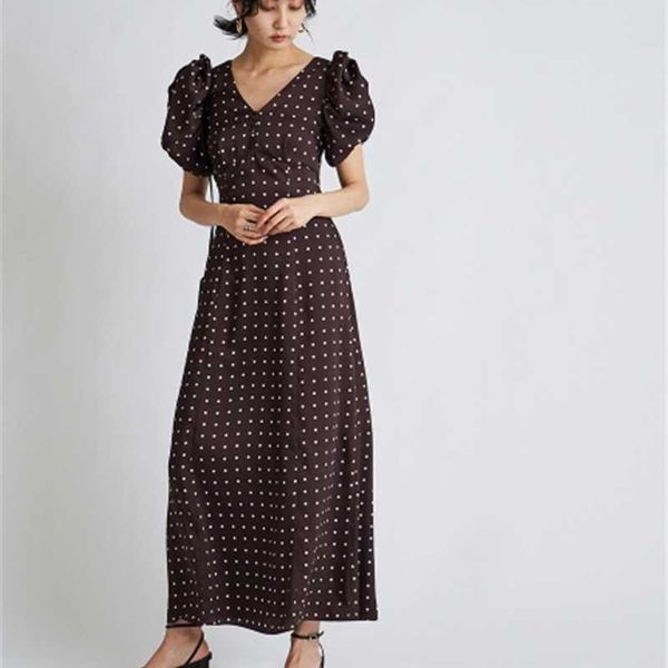high waist v-neck puff sleeve slim dresses for women temperament dot vestido feminino simple office lday summer 210525, Black;gray
high waist v-neck puff sleeve slim dresses for women temperament dot vestido feminino simple office lday summer 210525, Black;gray