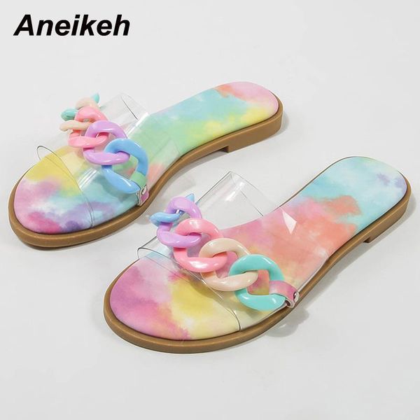 aneikeh flat with slippers sweet classics pvc mixed colors chain patchwork 2021 summer head peep toe fashion punk women's shoes, Black
aneikeh flat with slippers sweet classics pvc mixed colors chain patchwork 2021 summer head peep toe fashion punk women's shoes, Black