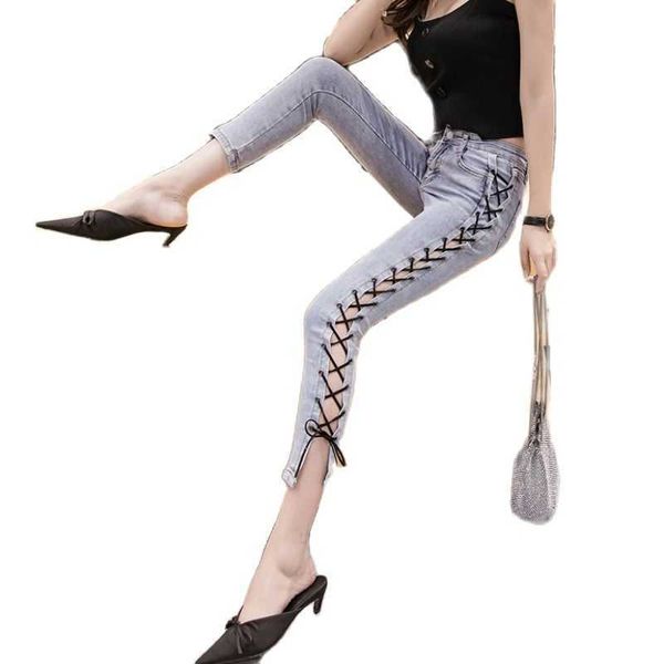 cotton bandage cut out y2k jean fashion streetwear outfits denim pants ankle-length 210601, Blue
cotton bandage cut out y2k jean fashion streetwear outfits denim pants ankle-length 210601, Blue