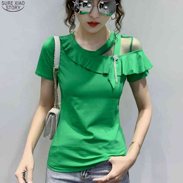 casual cotton solid short sleeve blouse slim ladies summer off shoulder lace stitching women shirt 10061 210415, White
casual cotton solid short sleeve blouse slim ladies summer off shoulder lace stitching women shirt 10061 210415, White