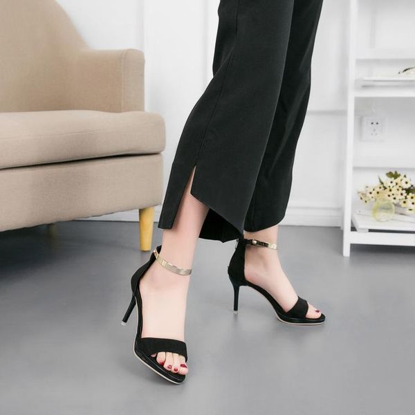 fashion leisure thin heels sandals women ankle strap super high front rear ladies shoes solid summer buckle, Black
fashion leisure thin heels sandals women ankle strap super high front rear ladies shoes solid summer buckle, Black