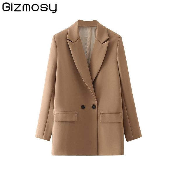 women's suits & blazers gizmosy women blazer elegant coat vintage notched collar pocket 2021 autumn fashion female casual chic office, White;black
women's suits & blazers gizmosy women blazer elegant coat vintage notched collar pocket 2021 autumn fashion female casual chic office, White;black
