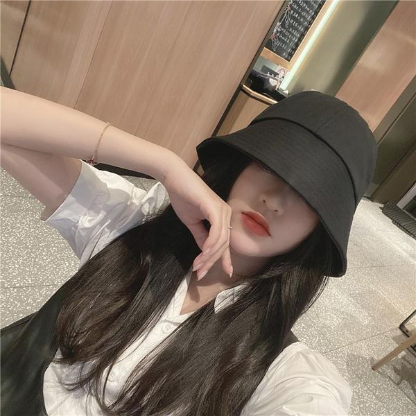 wide brim hats summer han edition joker pure color fisherman cap dome bucket hat shading, Blue;gray
wide brim hats summer han edition joker pure color fisherman cap dome bucket hat shading, Blue;gray