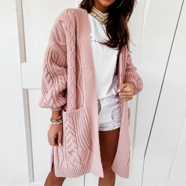 women's jackets woman sweater knit long cardigan autumn winter warm coat casual pocket off shoulder office lady elastic thick outwear, Black;brown
women's jackets woman sweater knit long cardigan autumn winter warm coat casual pocket off shoulder office lady elastic thick outwear, Black;brown