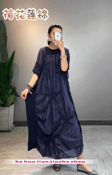 dress easing of o-neck fold irregular fashion loose short sleeve, Black;gray
dress easing of o-neck fold irregular fashion loose short sleeve, Black;gray
