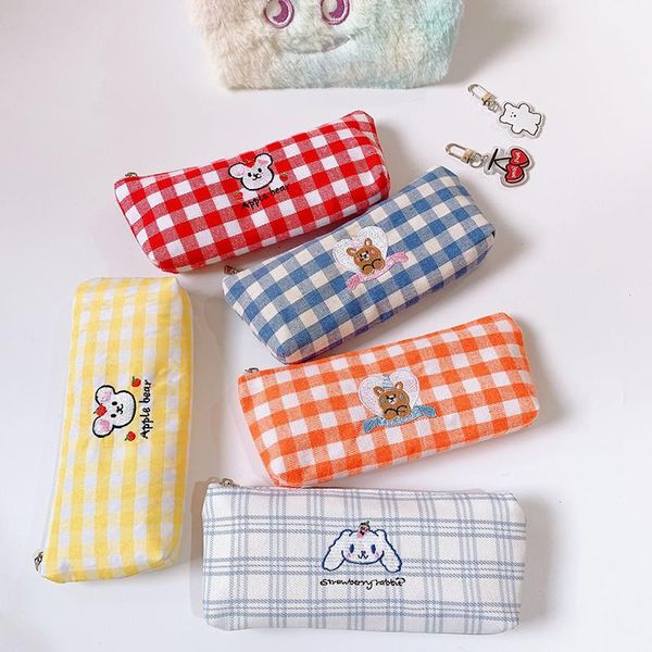 kawaii check pattern pencil bag pen case color lattice cartoon animals embroidery storage pouch for stationery make up travel bags
kawaii check pattern pencil bag pen case color lattice cartoon animals embroidery storage pouch for stationery make up travel bags