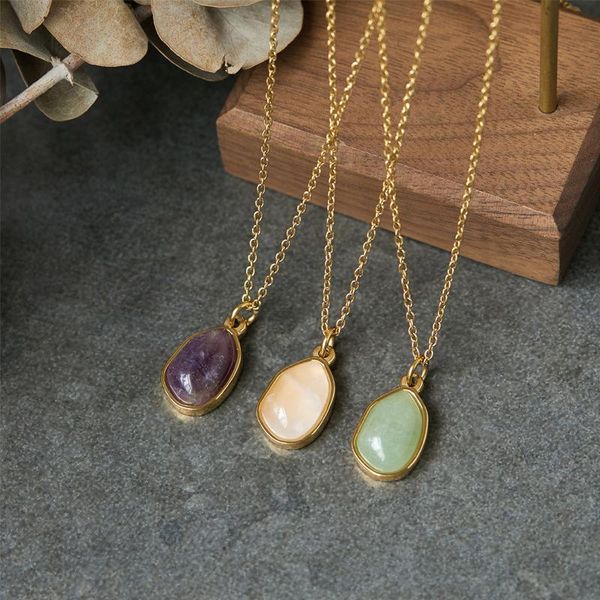 pendant necklaces rhysong jewelry luster aventurine amethyst crystal vintage irregular necklace stainless steel chain for women choker, Silver
pendant necklaces rhysong jewelry luster aventurine amethyst crystal vintage irregular necklace stainless steel chain for women choker, Silver