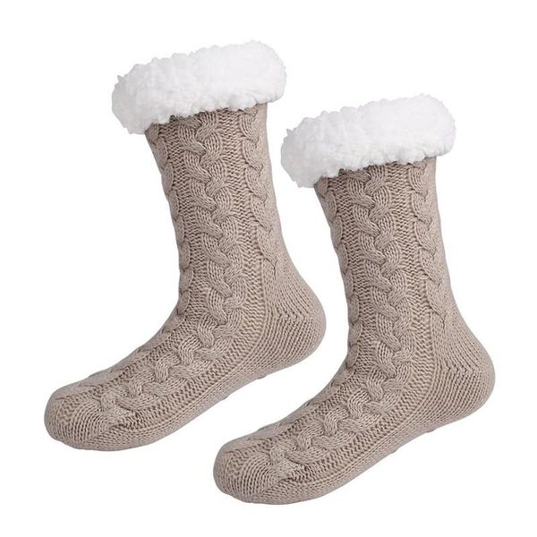pair winter thick fleece lining knit socks women men non slip warm fuzzy cozy slipper socks/ sports, Black
pair winter thick fleece lining knit socks women men non slip warm fuzzy cozy slipper socks/ sports, Black
